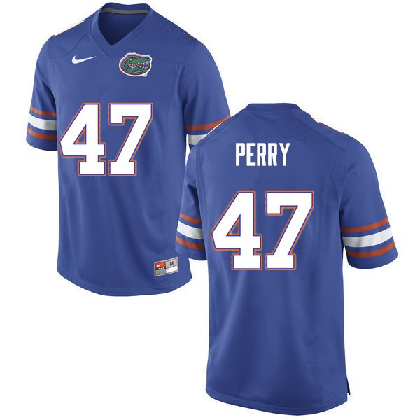 Men #47 Austin Perry Florida Gators College Football Jersey Blue